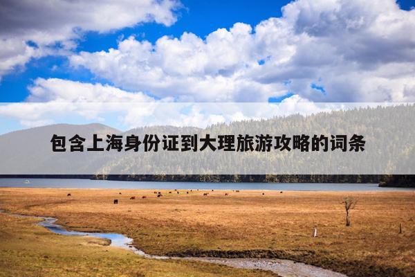 包含上海身份证到大理旅游攻略的词条
