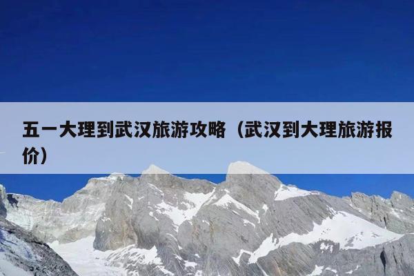 五一大理到武汉旅游攻略（武汉到大理旅游报价）